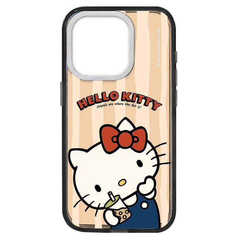 HelloKitty 珍奶好喝 透黑框 iPhone 16 15 14 13 Pro Max 三麗鷗 - 手機殼/手機套 - 環保材質 透明