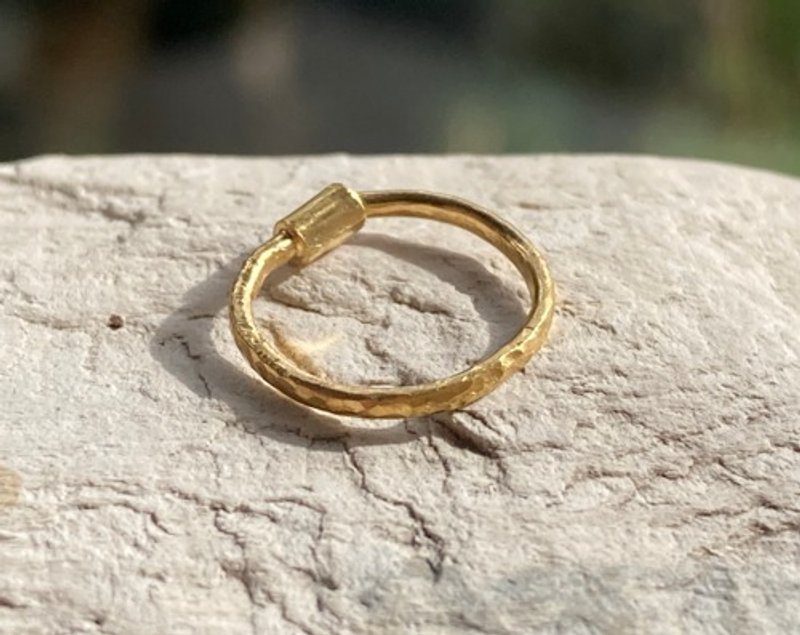 K24 Pure Gold Foop Earrings１mm線径タイプ 純金フープピアス 片耳分 - 耳環/耳夾/耳骨夾 - 其他金屬 