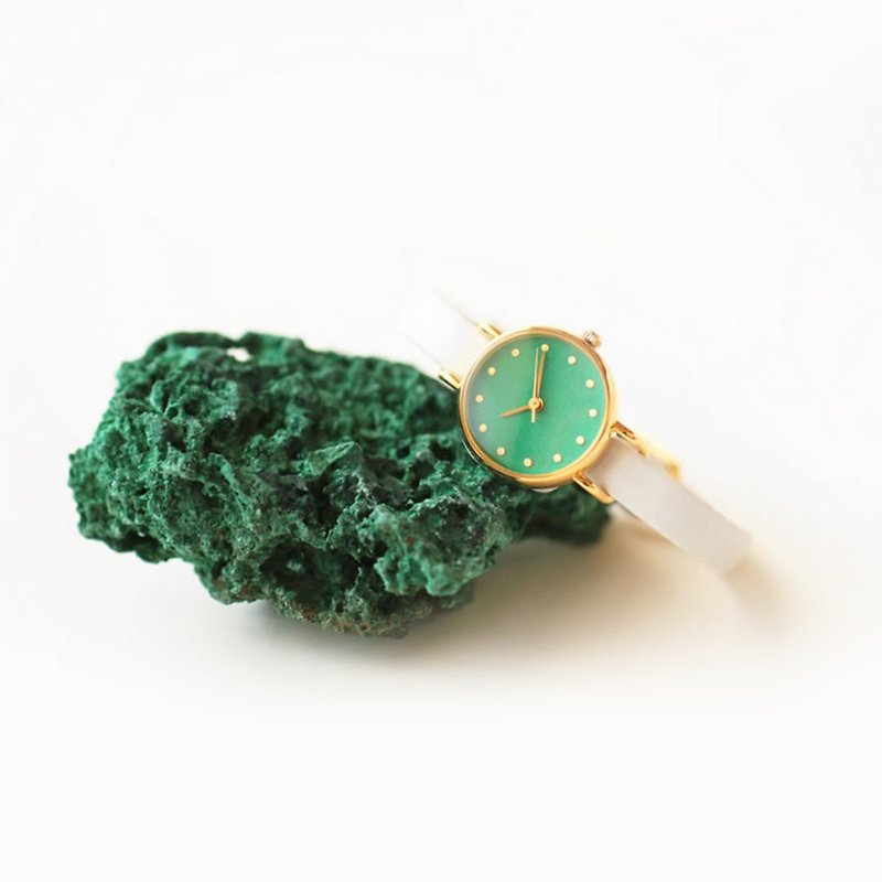 Japanese はなもっこ Rock Painting Series- Green Blue- - Women's Watches - Stainless Steel Green