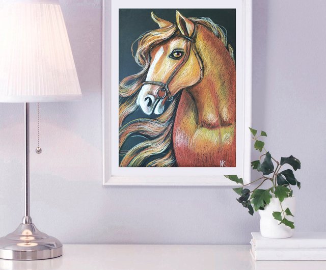 風景画 パステル画 人物と馬 パステル画完成しました🖌 今回は馬🐴の絵です🖼 久しぶりに描き