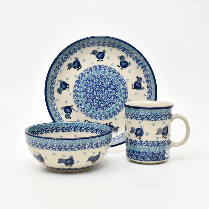 Exclusive 3-piece set of Polish handmade pottery - จานและถาด - ดินเผา 