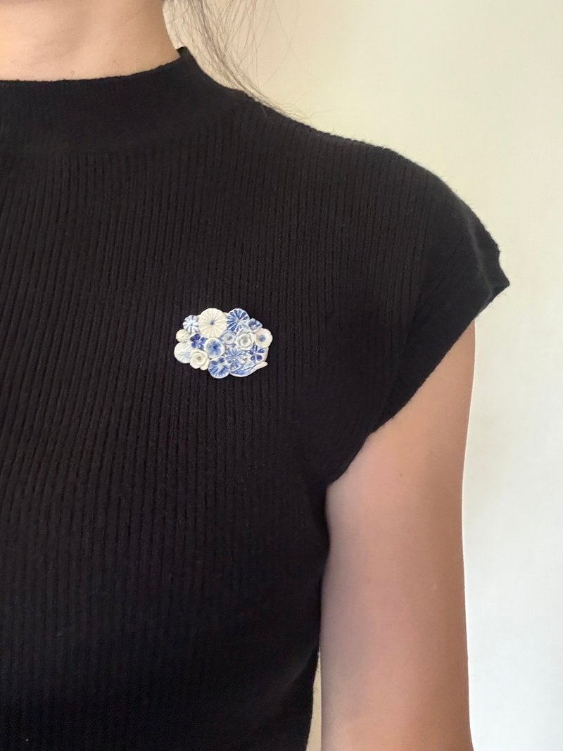 限量Ensemble白瓷別針 - 心口針/胸針 - 瓷 藍色