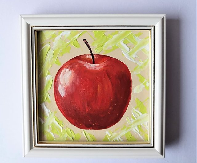 でおすすめアイテム。 りんごのアクリル画 原画 絵画