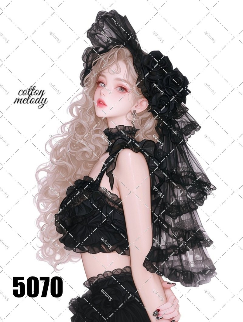 original sticker no.5070 人物ステッカー オリジナルステッカー オリジナル人物ステッカー 装飾ステッカー cotton melody - 貼紙 - 紙 