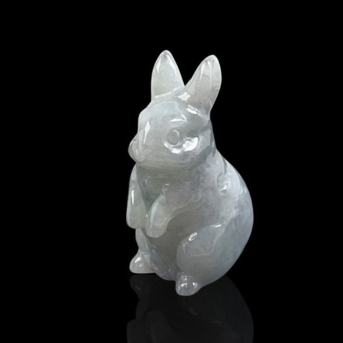 瓔珞珠寶盒 E.L.Jewelry Box 【錢兔似錦】冰種翡翠兔子擺件擺飾 | 天然緬甸玉A貨翡翠 | 送禮