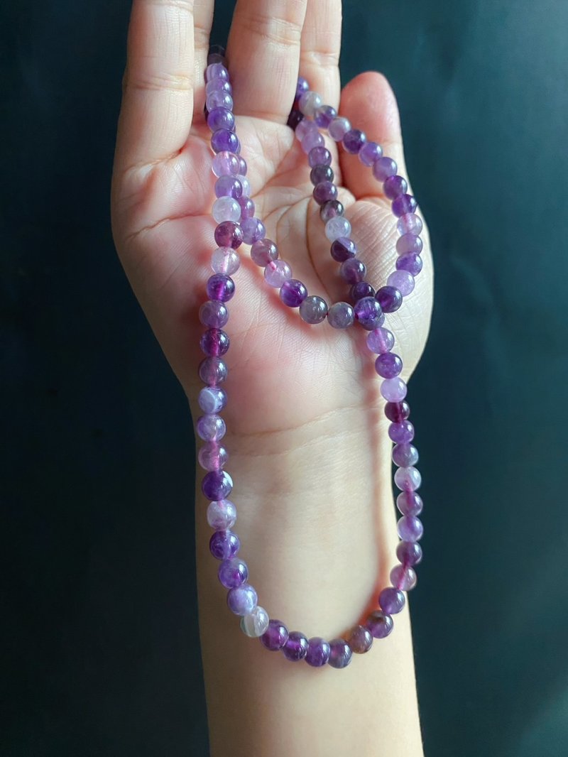 紫極光23 智慧之石 紫水晶 手鍊 學習專注 多圈 禮物 天然石 - 手鍊/手環 - 水晶 紫色