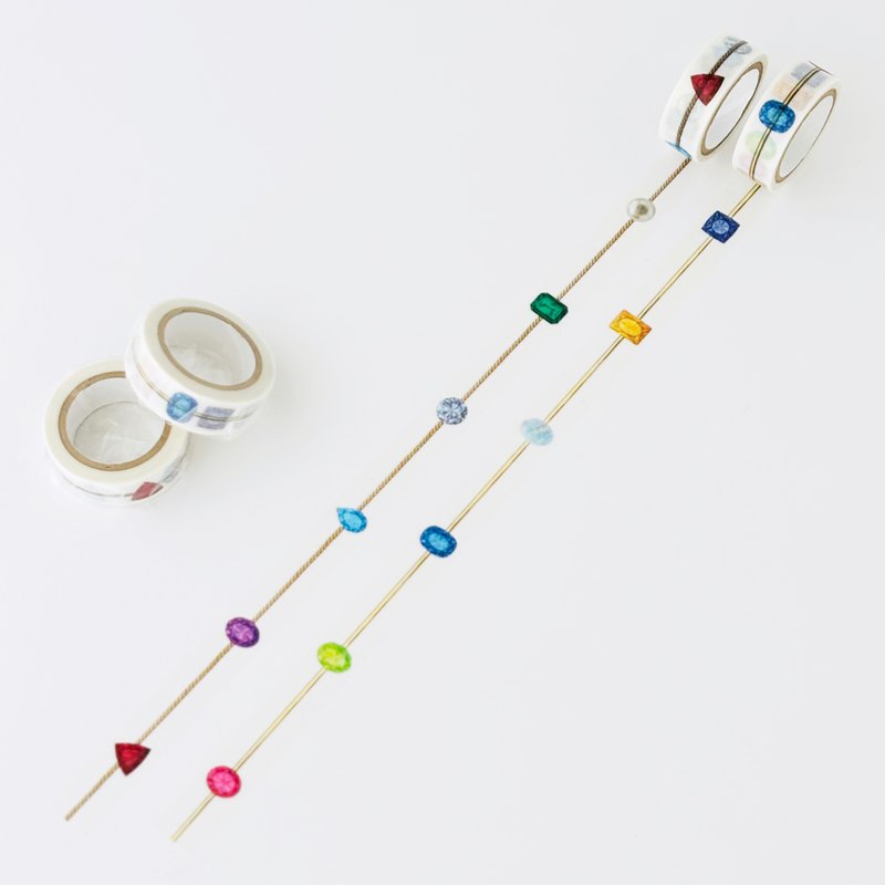 Set of 2 birthstone masking tapes - Washi Tape - Polyester White