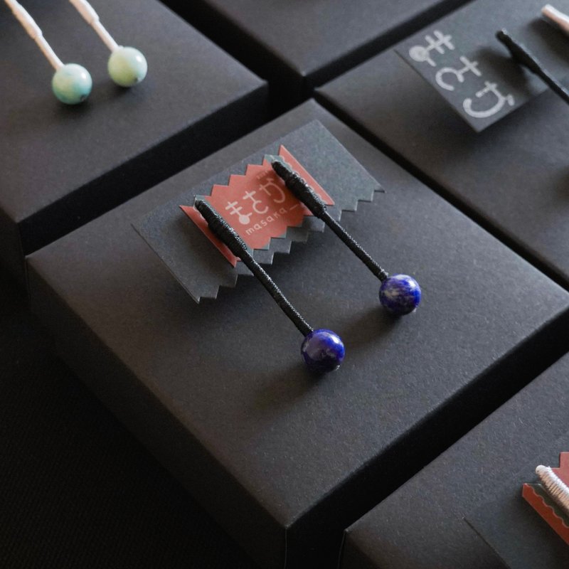 Earrings【 Break time 】masaka_no.421 - Earrings & Clip-ons - Silk Black