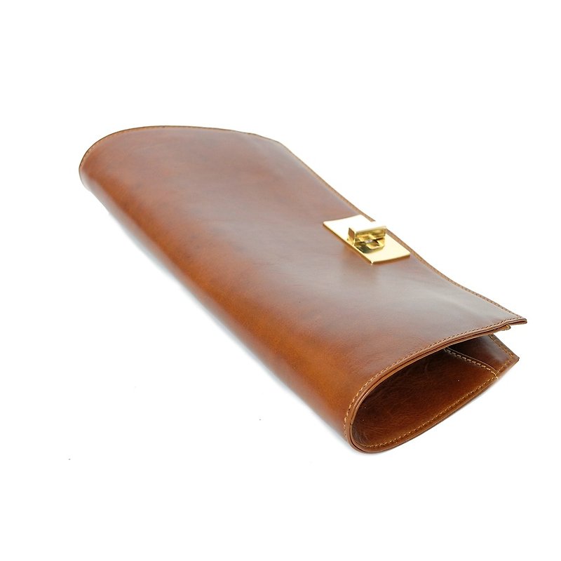 Posh Chestnut Clutch Gorgeous Design - Handbags & Totes - Genuine Leather 