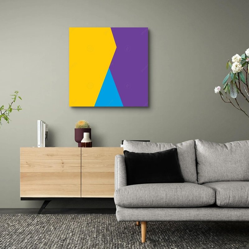 Modern geometric art giclee frameless painting - โปสเตอร์ - เส้นใยสังเคราะห์ 