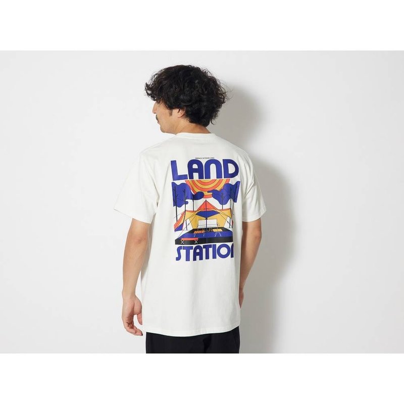 LAND Station printed T-shirt XL white - เสื้อยืดผู้ชาย - ผ้าฝ้าย/ผ้าลินิน ขาว