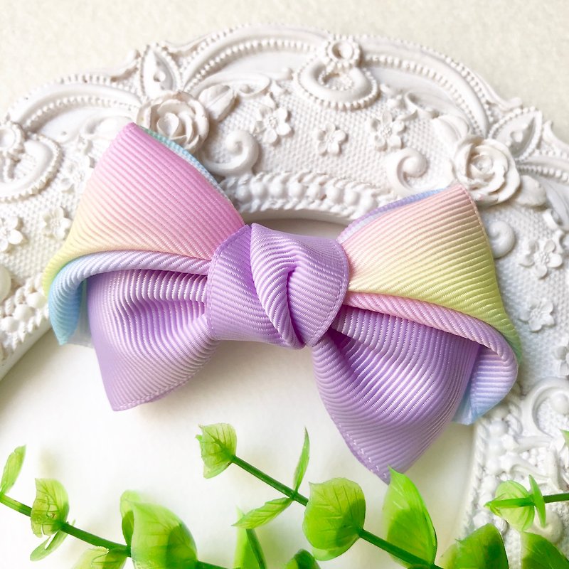 Fantasy candy color bow hairpin or hair bundle/romantic purple - Hair Accessories - Other Materials Purple