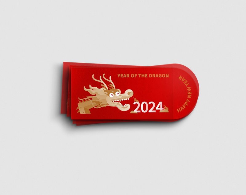 2024龍年設計商品-好運龍來紅包5入組 - 紅包袋/春聯 - 紙 