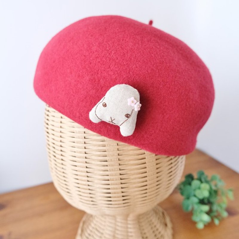 Going out together Girl brooch / Usako - Brooches - Cotton & Hemp Pink