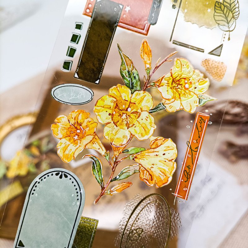 EE171香水茉莉Jasminum sambac / 紙膠帶 Masking Tape - 紙膠帶/和紙/PET - 塑膠 多色
