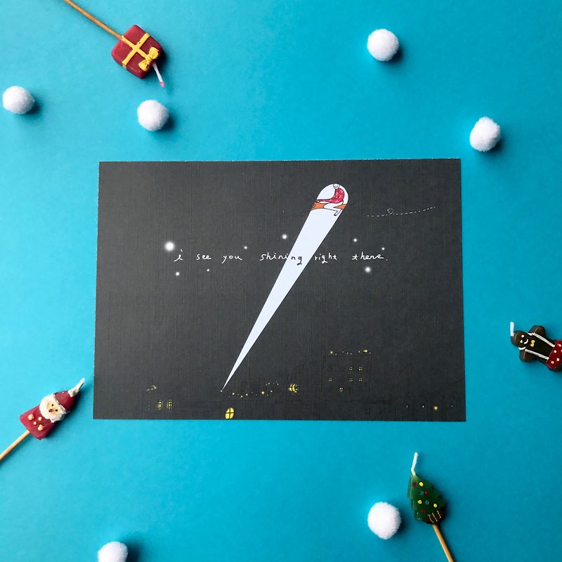New Christmas! ✿Macaron TOE Macaron toe ✿ Shining / Christmas Postcard - Cards & Postcards - Paper Black