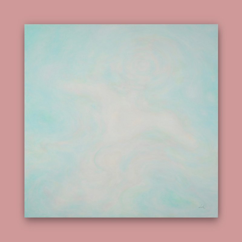 Immerse yourself/ 100 x 100 cm/ Acrylic painting/ Painted in 2014 - โปสเตอร์ - สี สีน้ำเงิน