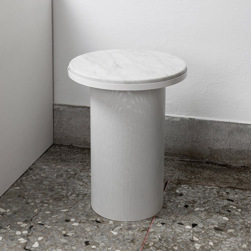 PEDESTAL Table | marble side table | white - โต๊ะอาหาร - วัสดุอื่นๆ ขาว