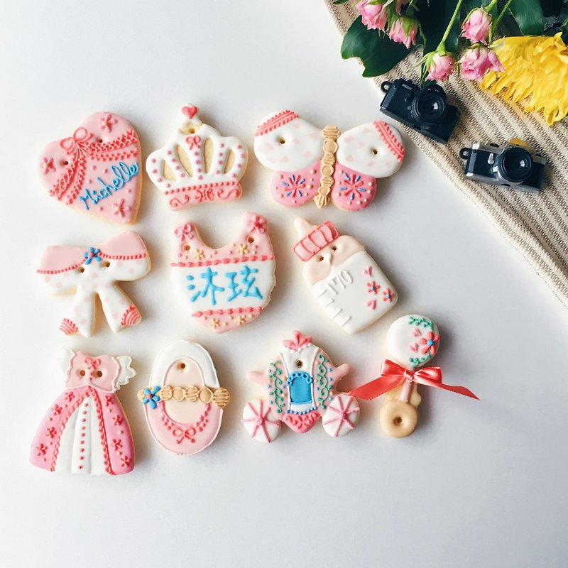 [Warm sun] confectionable sugar cream biscuits ❥ Marguerite female baby models CM pure hand-drawn creative design gift box 10 groups**Please contact us before ordering** - คุกกี้ - อาหารสด 