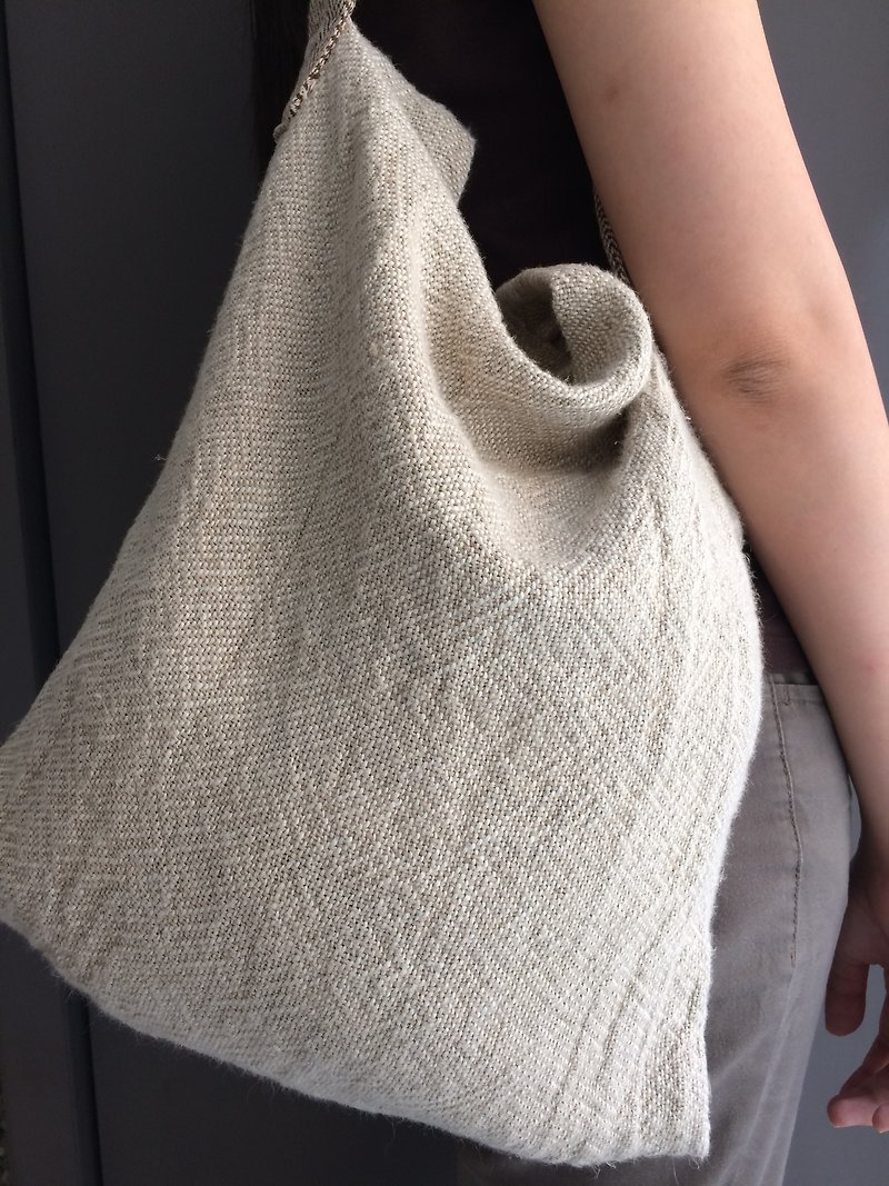 the way you are ramie linen blend primary color shoulder bag - Messenger Bags & Sling Bags - Cotton & Hemp Khaki