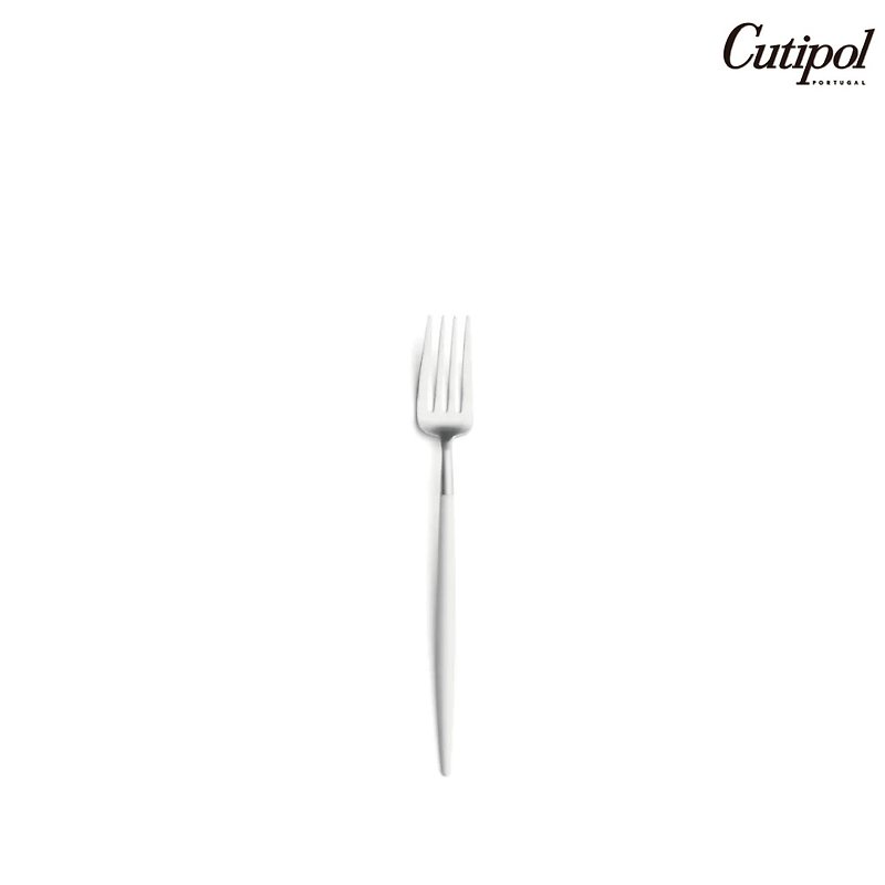 ポルトガル Cutipol GOA シリーズホワイトハンドル 18.5cm デザートフォーク - カトラリー - ステンレススチール ホワイト