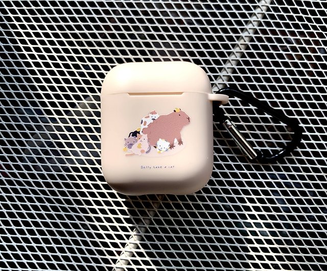 Airpods case  Delly Have A Cat the daily life of capybara and cat - 1/2 &  pro - Shop Delly have a cat Headphones & Earbuds Storage - Pinkoi