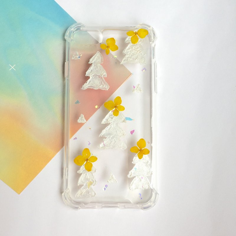 White Christmas :: hand painted x Christmas flower dry flowers phone shell pressed flower phone sets Christmas gifts exchange gifts - Phone Cases - Acrylic White