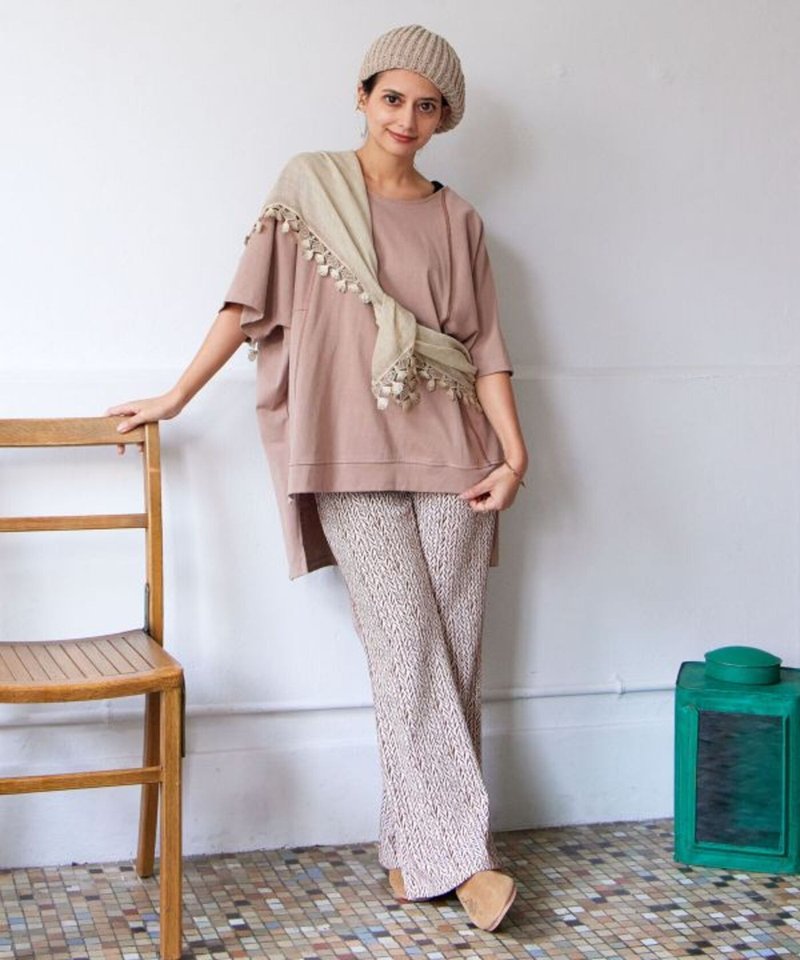 【熱門預購】彈性幾何圖騰修身長褲 (二色) CCP-5304 - 女裝闊腳褲/長褲 - 棉．麻 