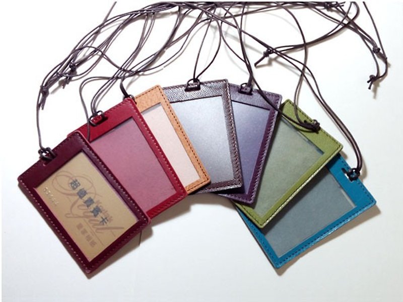 Sewing leather ----- minimalist document holder. Special offer NT290 - ที่ใส่บัตรคล้องคอ - หนังแท้ 