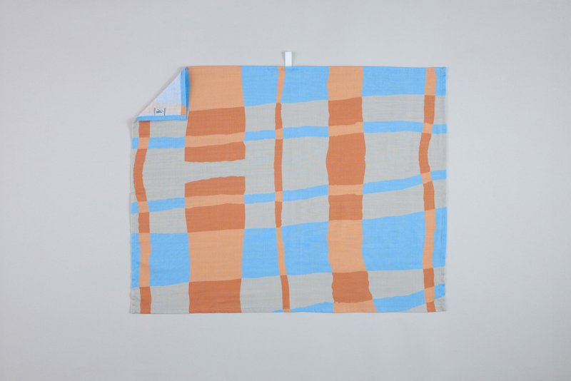 Tea towel / Waterproofing Paint Orange & Blue - Cookware - Cotton & Hemp Multicolor