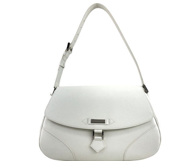【美品】Burberry ハンドバッグ　革製　ホワイト Amazon | [バーバリー] トートバッグ 8044138 A1395