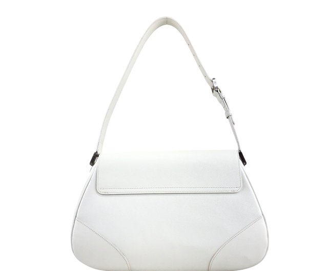【美品】Burberry ハンドバッグ　革製　ホワイト Burberry White Leather Top Handle Bag ○ Labellov ○ Buy and