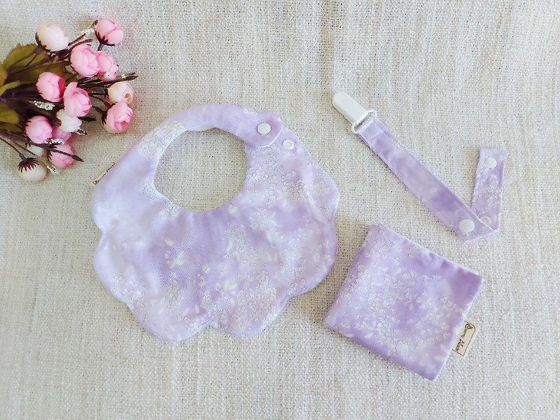 Dream Purple-Baby Birthday Gift/Full Moon Gift/Miyue Gift Box/Salivary Towel - ผ้ากันเปื้อน - ผ้าฝ้าย/ผ้าลินิน สีม่วง