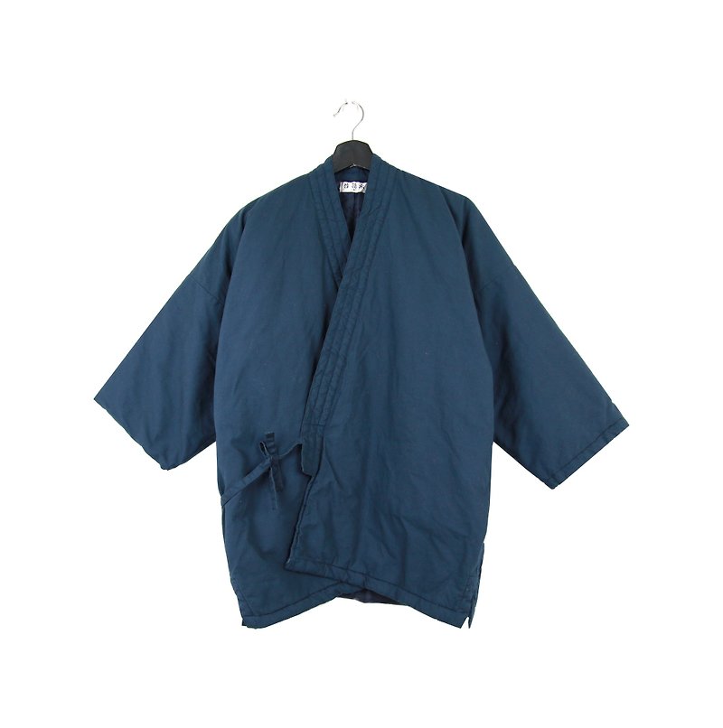 Back to Green :: Japanese home cotton jacket shop cotton lining Workwear plain midnight blue // unisex wear / / (BT-06) - Women's Casual & Functional Jackets - Cotton & Hemp 