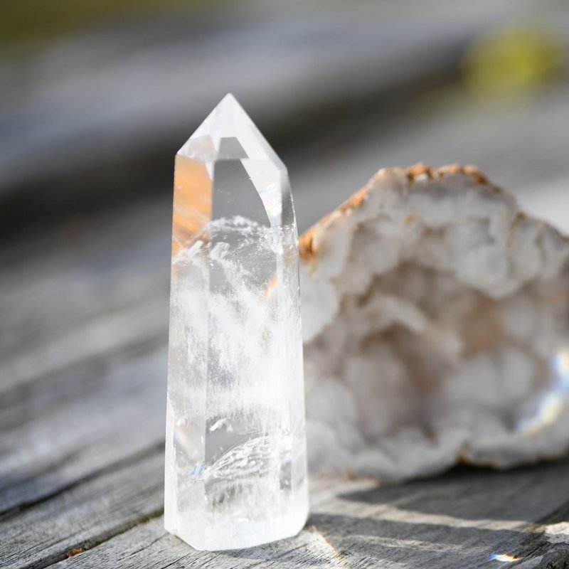 水晶 擺飾/家飾品 白色 - 原石擺件/水晶柱/高品質白晶/天然/水晶/能量石/晶石040114