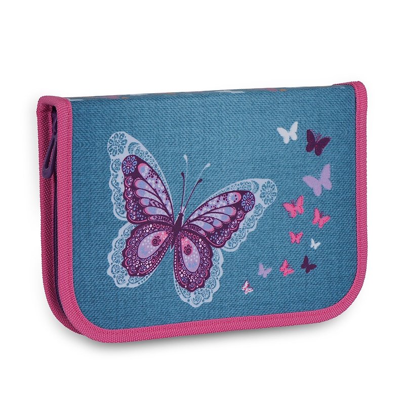 Tiger Family Goethe Stationery Set - Flower Sea Butterfly - Pencil Cases - Waterproof Material Blue