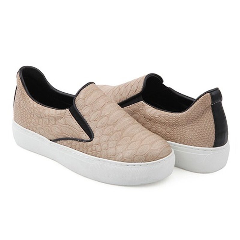 【Casual style】SPUR Zenn dark alligator slip-ons FF4105 BEIGE - Women's Casual Shoes - Genuine Leather 