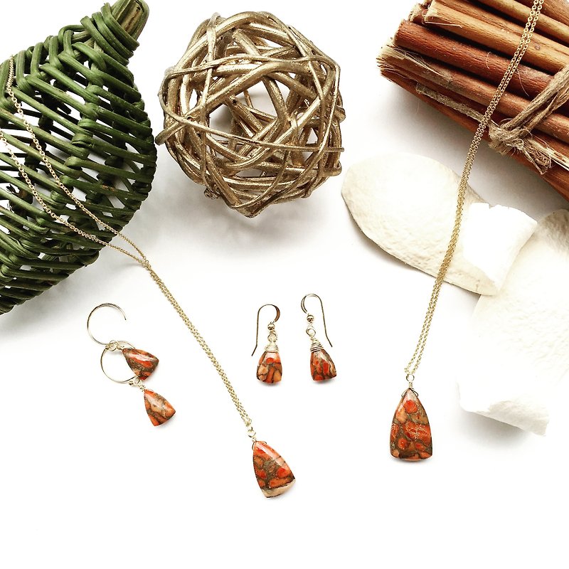 Mojave turquoise earrings »»14kgf«« - Earrings & Clip-ons - Stone Red