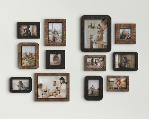 Mr.Carpenter Store 12 piece wall mounted photo frame set Custom color picture frame collage
