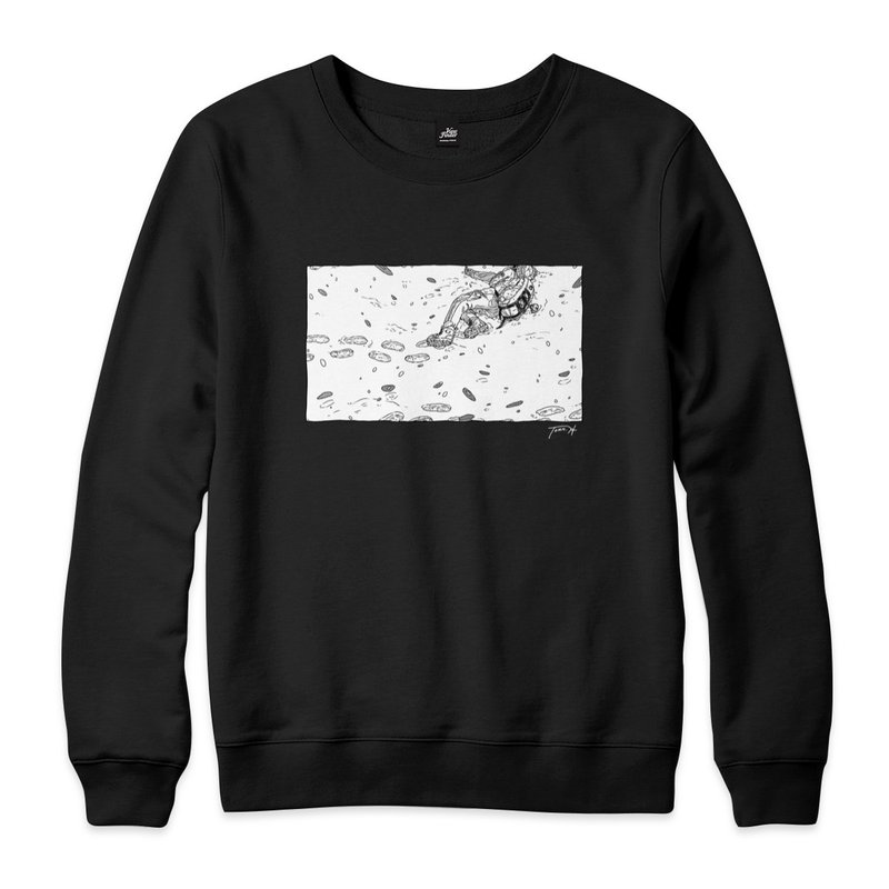The distance I expected-Black-Unisex University T - เสื้อยืดผู้ชาย - ผ้าฝ้าย/ผ้าลินิน สีดำ