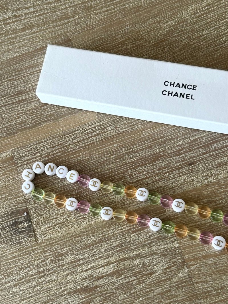 Japanese second-hand CHANEL colorful beaded mobile phone rope/pendant/mobile phone chain strap - Other - Other Materials White