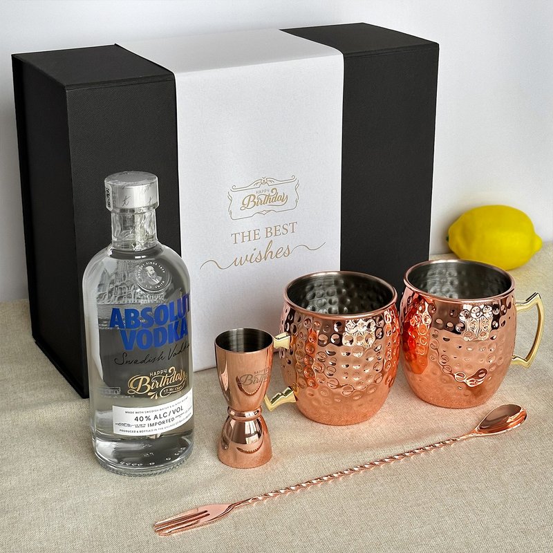 生日禮物 伏特加調酒訂製禮盒 酒瓶文字雕刻Birthday Gift送男友 - 酒類 - 玻璃 