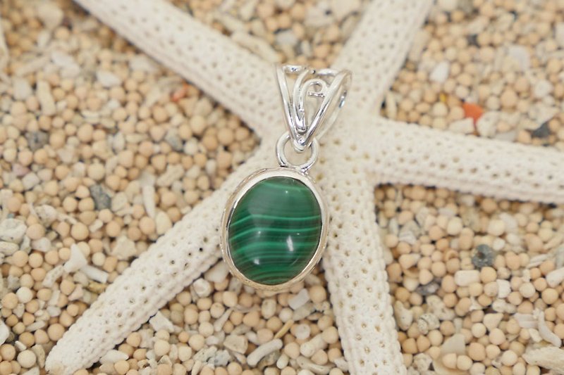 Malachite pendant - สร้อยคอ - หิน สีเขียว