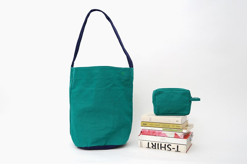 Mushroom MOGU / Canvas Shoulder Bags / Lake Green / Afu - Messenger Bags & Sling Bags - Cotton & Hemp Green