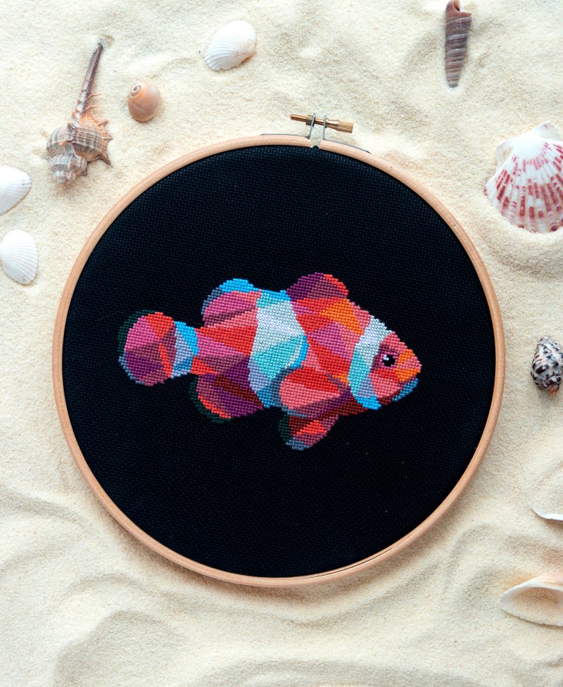 Clownfish Cross Stitch PDF Pattern 十字繡 - 編織/刺繡/羊毛氈/縫紉 - 其他材質 