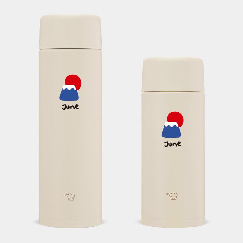 【客製化禮物】富士山 英文名 象印不鏽鋼 保溫瓶 保溫杯 PU028 - 保溫瓶/保溫杯 - 不鏽鋼 卡其色