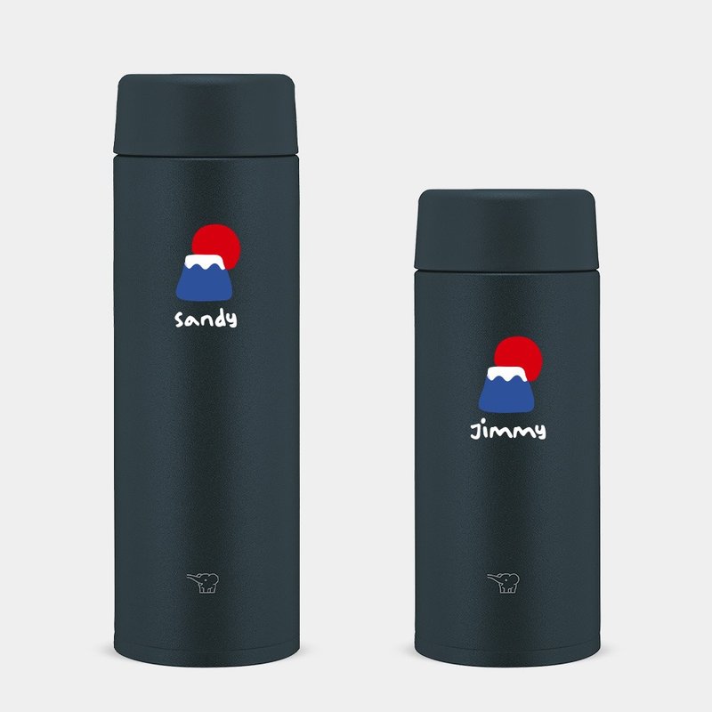 【客製化禮物】富士山 英文名 象印不鏽鋼 保溫瓶 保溫杯 PU028 - 保溫瓶/保溫杯 - 不鏽鋼 黑色