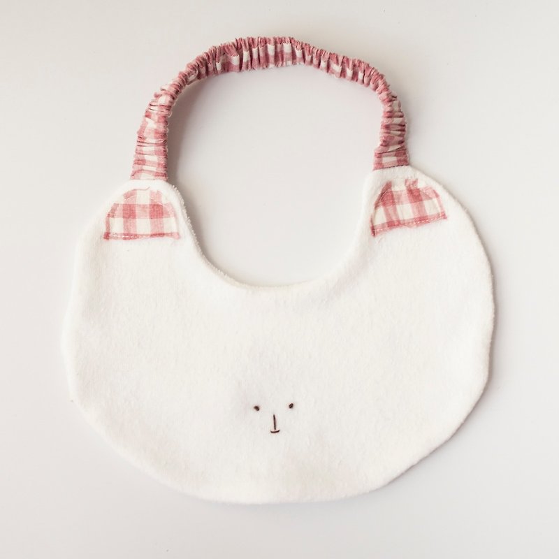 my little star sweetheart kitty hand-made organic cotton bib pocket/saliva towel - ผ้ากันเปื้อน - ผ้าฝ้าย/ผ้าลินิน สึชมพู