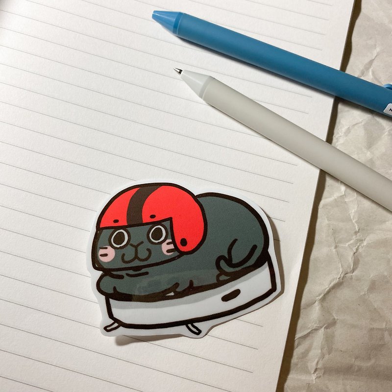 Big sticker of cat and cat sweeping robot hand-cut - Stickers - Paper 