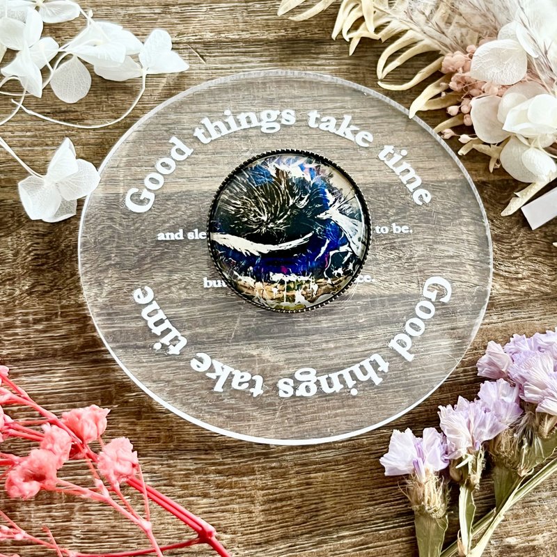 Landscape Brooch Circulating Life Living Life Animals Night Sky - เข็มกลัด - เรซิน 